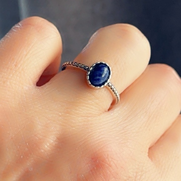 Sterling Silver Sodalite Semi Precious Gemstone Ring - Picture 8 of 8